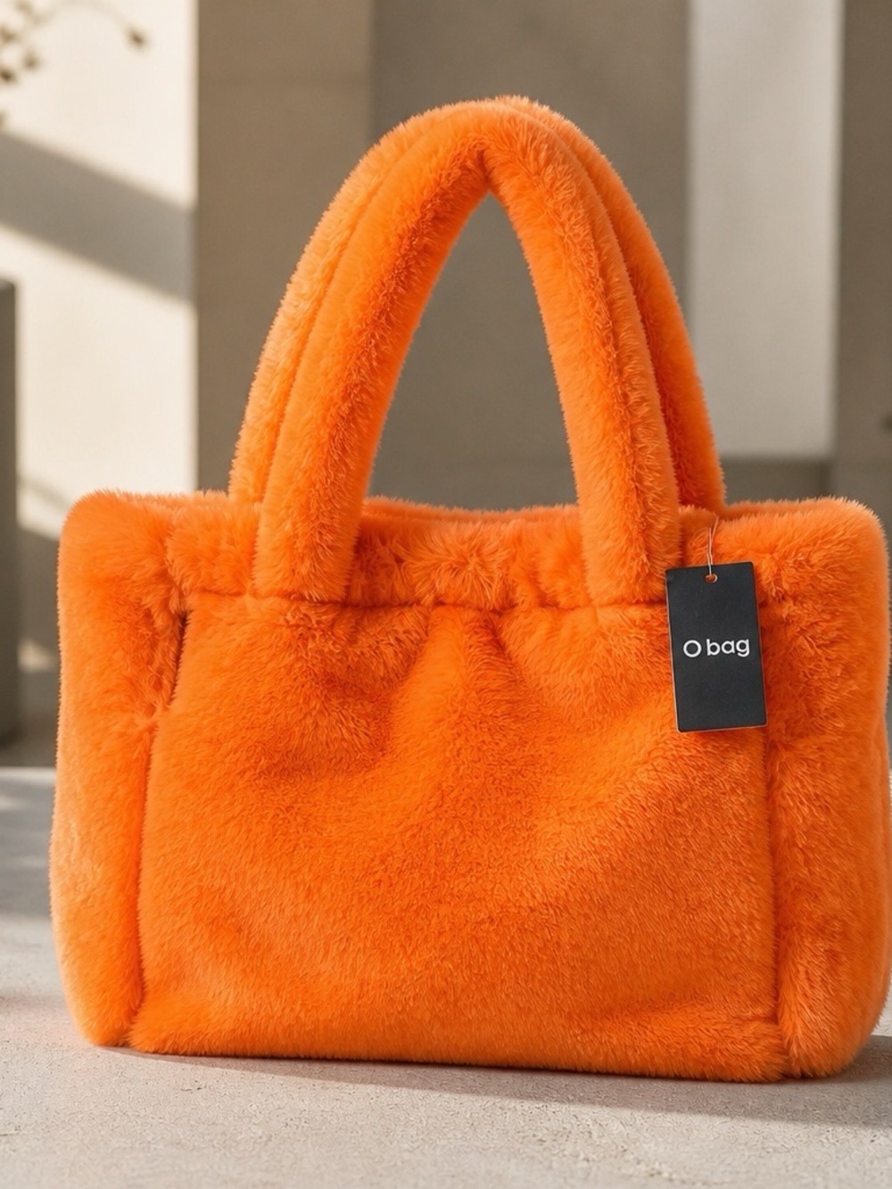 O bag Faux Fur Tote Bag  NWT  Made in Italy